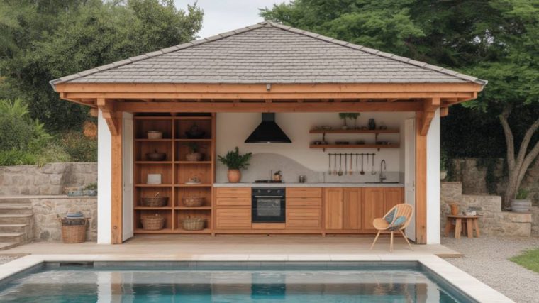 Créer un pool house multifonction : idées d’aménagement entre rangement, détente et cuisine d’été