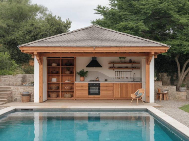 Créer un pool house multifonction : idées d’aménagement entre rangement, détente et cuisine d’été